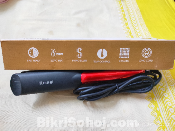 Kemei KM-531 Professional Hair Straightener - Black and Red